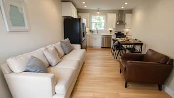 Apartment, 1 Bedroom | Living area | 55-inch Smart TV with digital channels, Netflix, streaming services