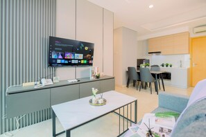 Standard Apartment | Living room - Spacious Grey 2Br At Capitol Suites Apartment (Jakarta)