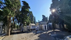 A cemetery with headstones and trees. - Studio 205 Lisbon • Balcony • Elevator • AC • WiFi (Lisbon)