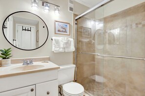 Shower, hair dryer, towels - Serene Tybee Retreat with Ocean Views | Heated Pool Access (Tybee Island)