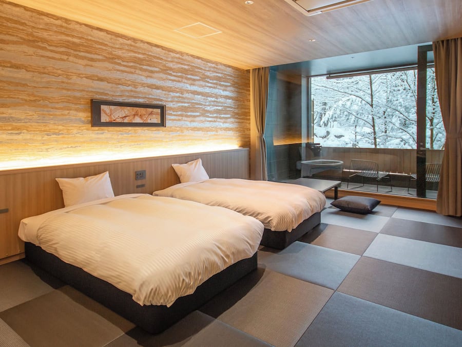 Junior Suite Japanese-Style Twin Beds Room with Private-Open-Air-Bath - Shower Only - Non-Smoking | Free WiFi, bed sheets