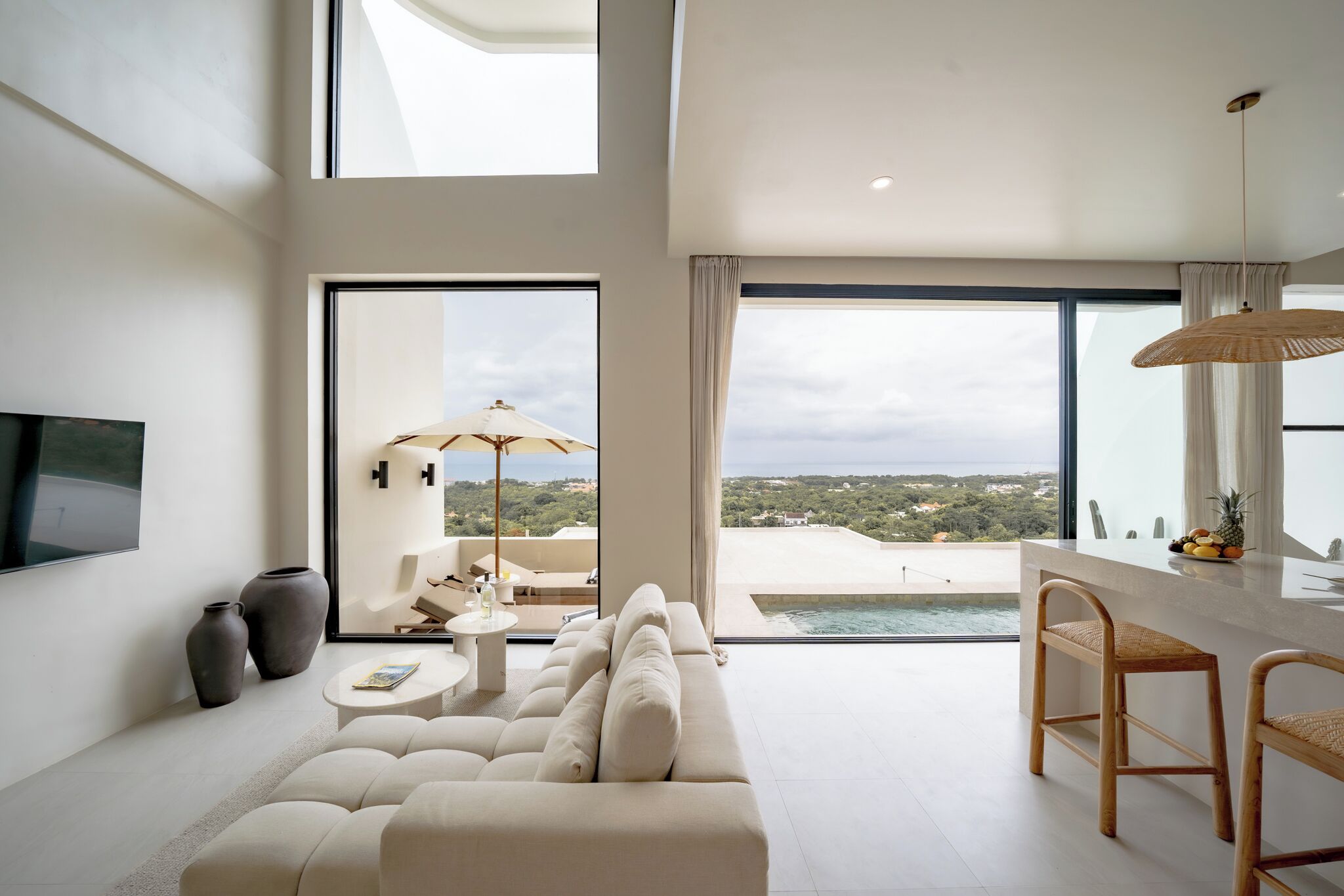 Villa, 2 Bedrooms, Private Pool, Ocean View | Living area | 55-inch Smart TV with digital channels