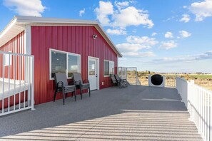 Terrace/patio - Barndominium Bliss - Sleeps 45, Pickleball Court & More! (Cedar City)