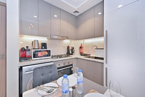 Apartment, Balcony, Pool View | Private kitchen - Bloomfields Cozy 1BR Azizi Riveria 47 (Dubai)
