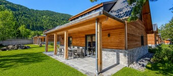 Modern chalet near Alpine lake and ski resorts
