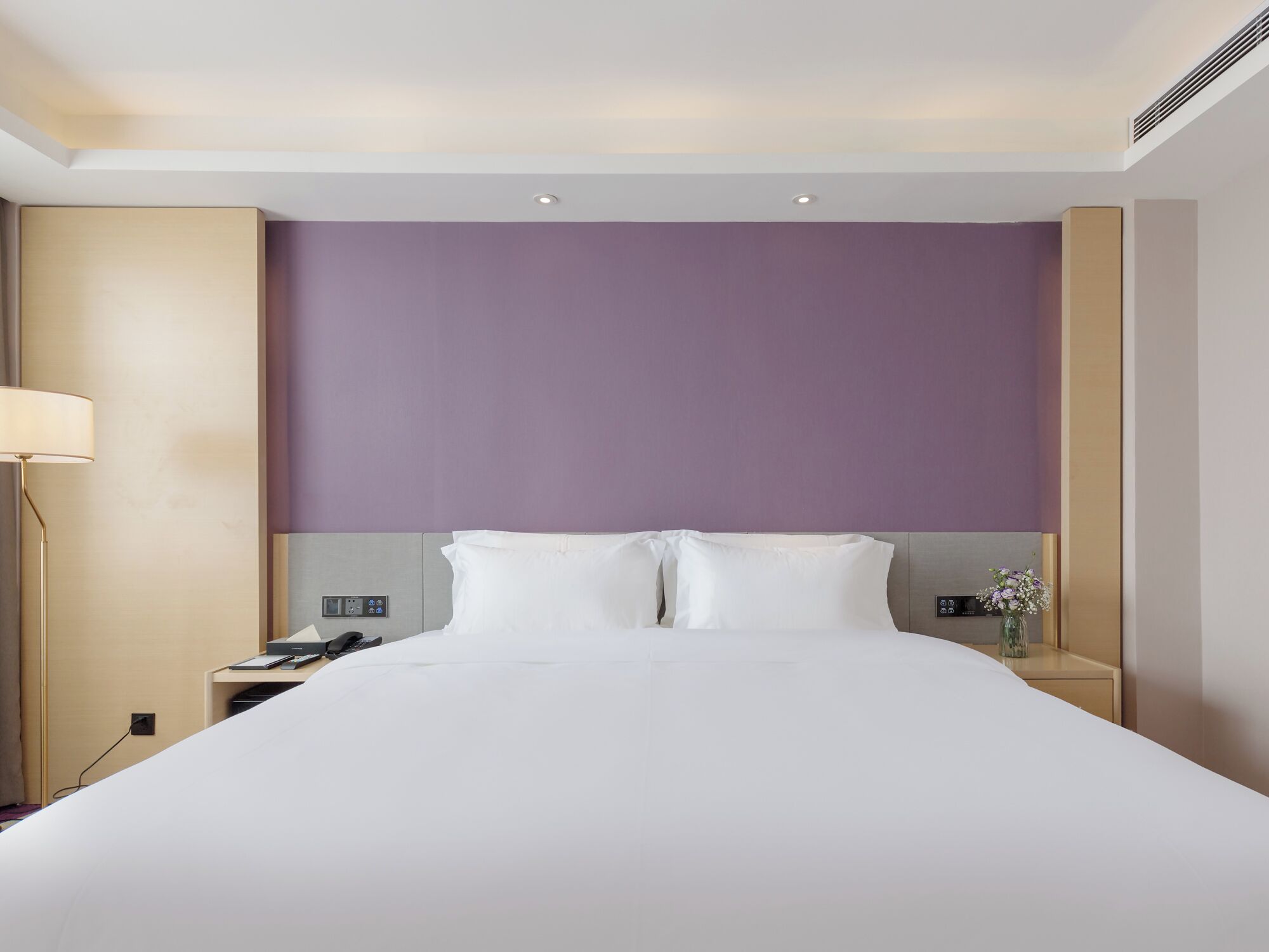 Desk, laptop workspace, blackout drapes, soundproofing