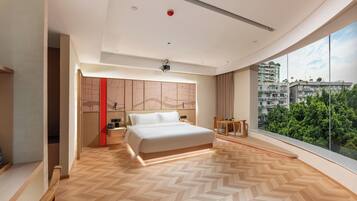 Suíte superluxo, vista para a cidade | Roupas de cama de algodão egípcio, roupas de cama premium