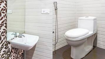 Habitación Deluxe doble, Aire acondicionado | Baño | Ducha, cabezal de ducha tipo lluvia, toallas y jabón