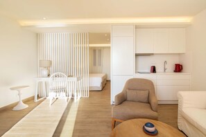 Design Apartment, Beach View | Living area | TV - Glyfada Glow Suites by Corfuescapes (Corfu)