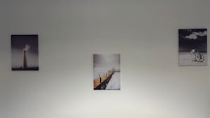 Three artworks on a plain wall. - Rowe Terrace Workington (Workington)