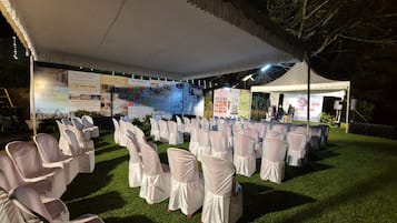 Outdoor banquet area