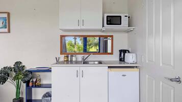 Microwave, stovetop, toaster, cookware/dishes/utensils