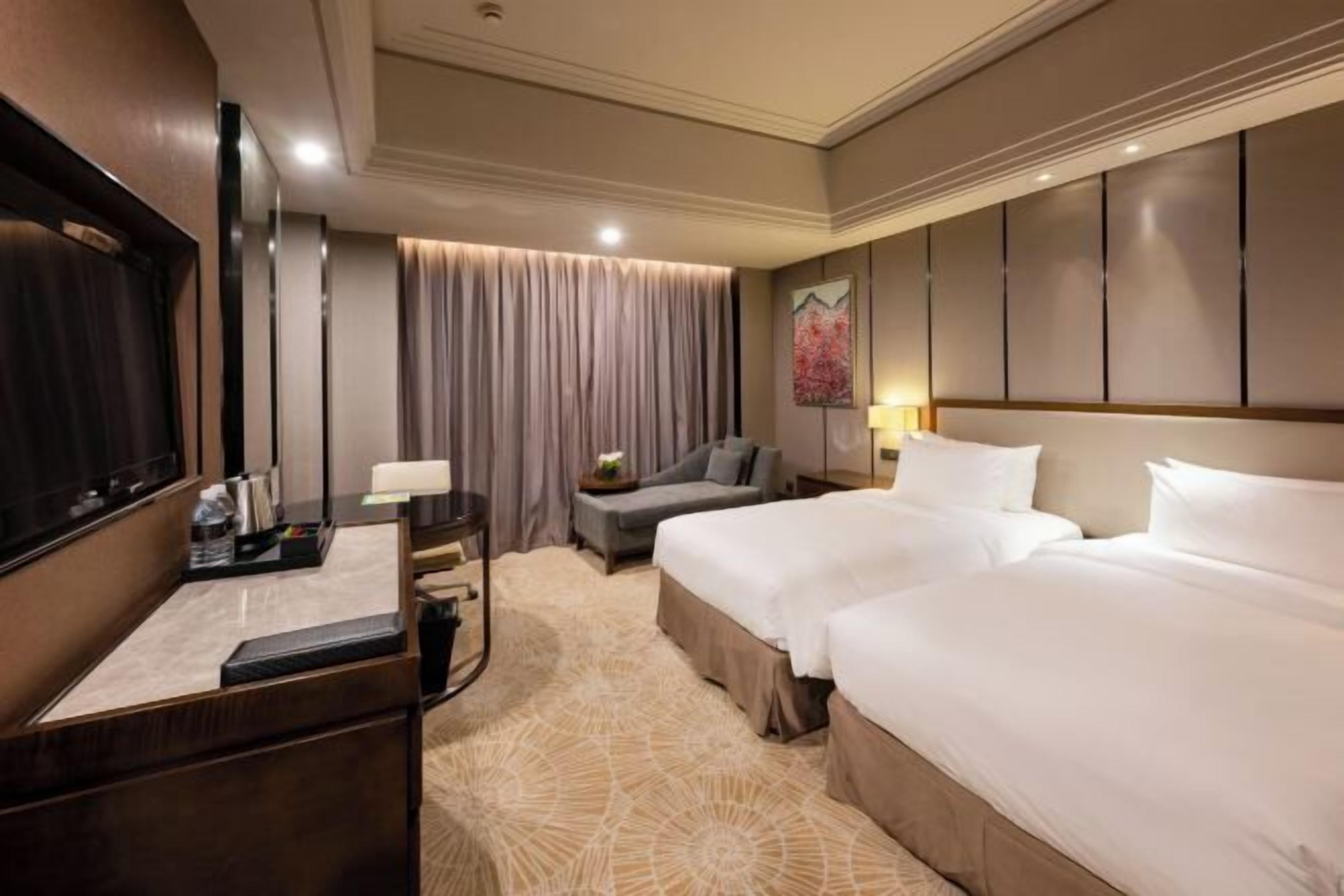 In-room safe, desk, laptop workspace, blackout curtains