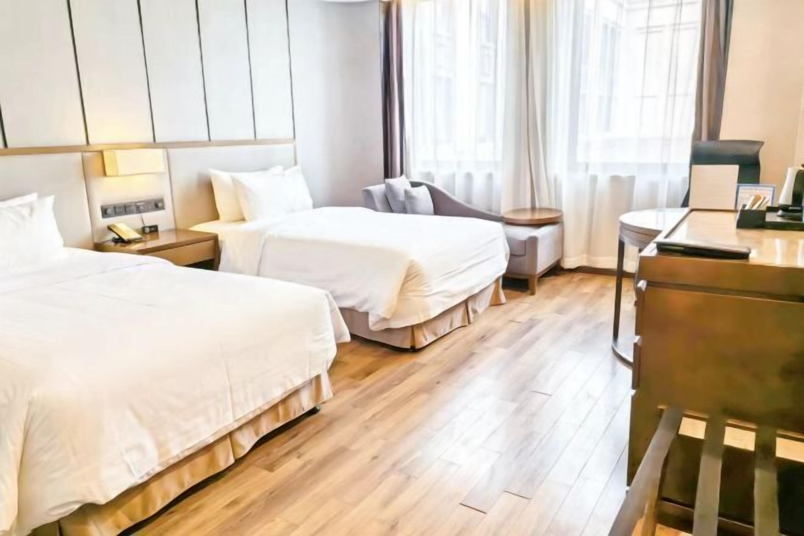 In-room safe, desk, laptop workspace, blackout curtains