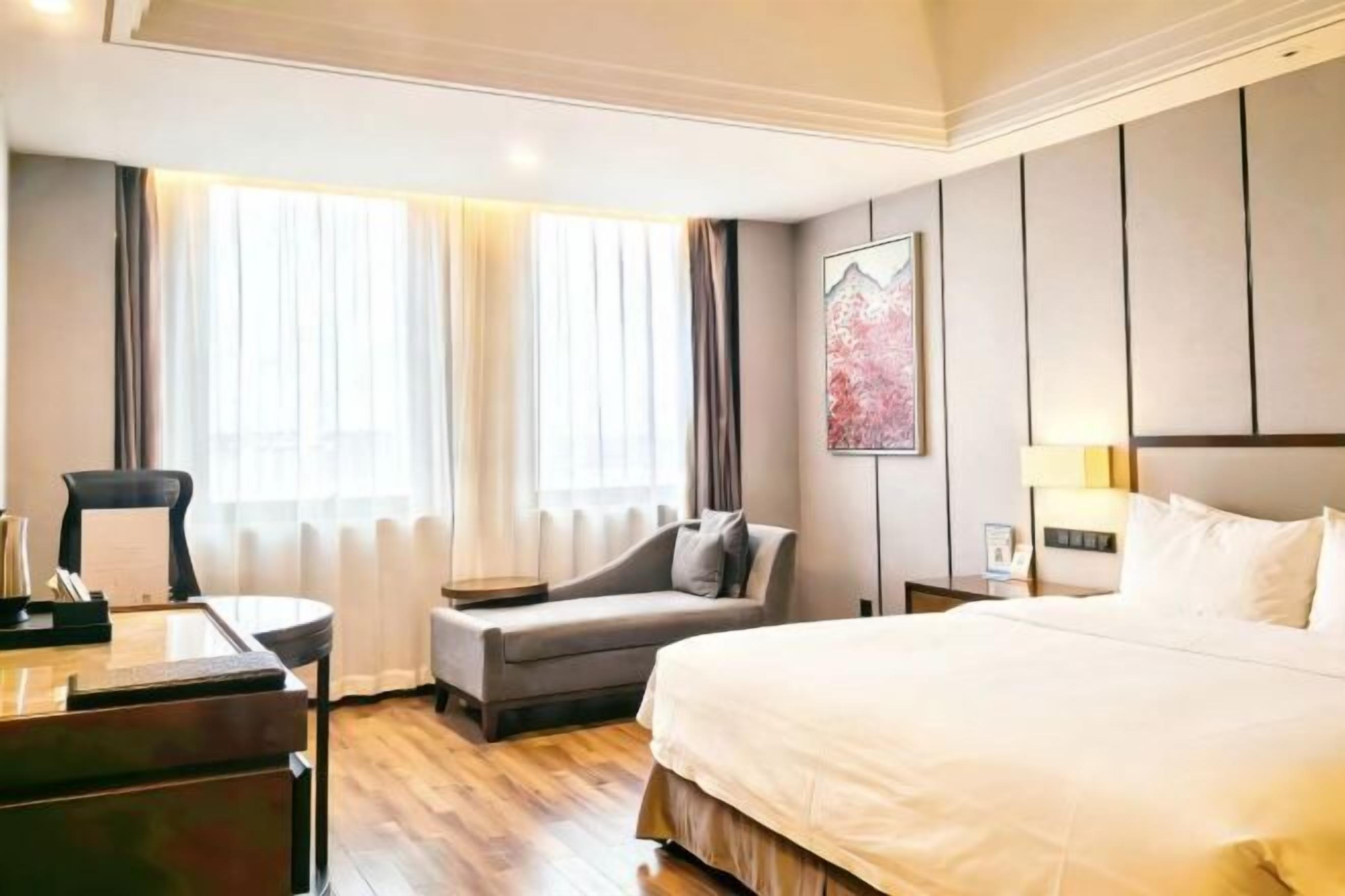 In-room safe, desk, laptop workspace, blackout curtains