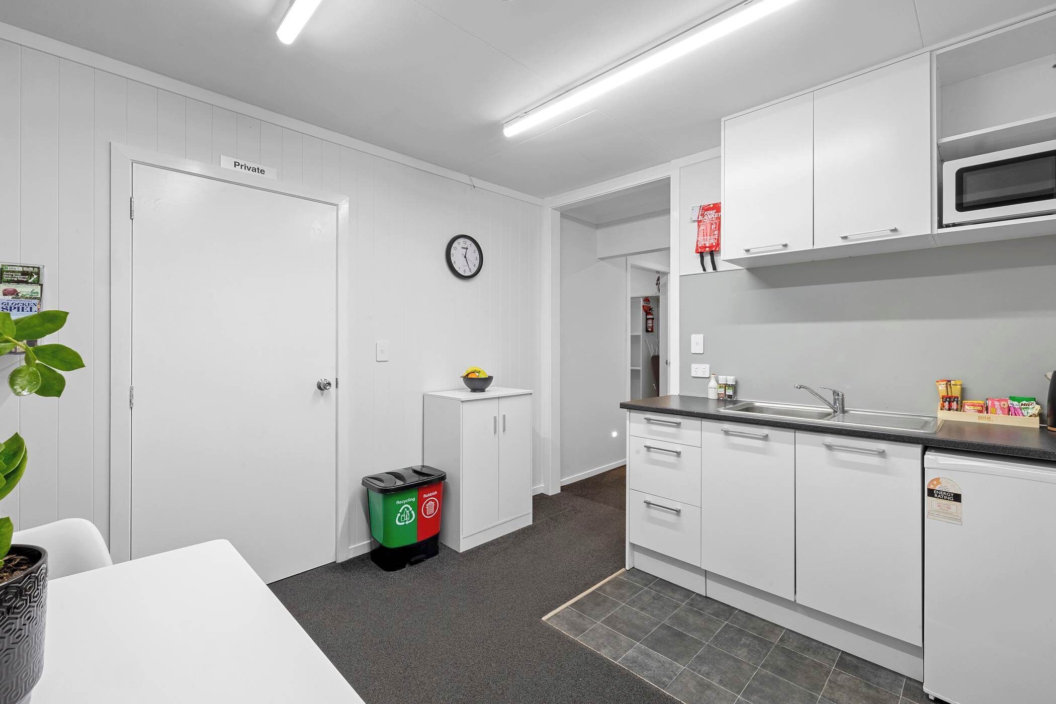 Fridge, microwave, toaster