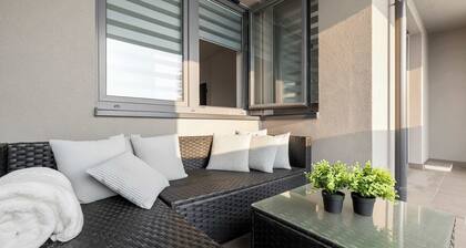 Modern Apartment | Workspace and Balcony