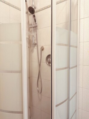 Hair dryer, towels, toilet paper