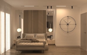 Escrivaninha, cortinas blackout, quartos à prova de som