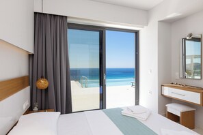 Deluxe Villa, 2 Bedrooms, Private Pool, Sea View (NISOS) | In-room safe, blackout drapes, soundproofing, iron/ironing board