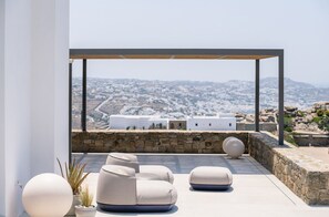 Terrace/patio - Villa Achille with sea view - My Rental Homes (Mykonos)