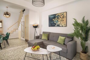 Apartment, Balcony, Sea View | Living area - Crescendo City House (Chania)