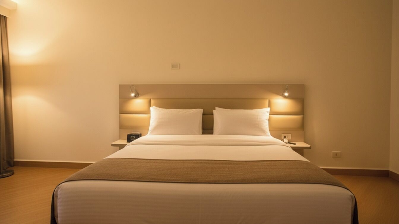 Enkeltrom – basic, delvis havutsikt | Skrivebord, skrivebord for bærbar PC og wi-fi (inkludert)