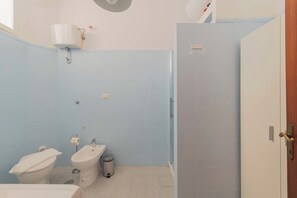 Regadera, secadora de cabello, bidet, toallas 