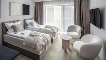 Premium studio suite, balkon | Verduisterende gordijnen, geluiddichte muren, gratis wifi