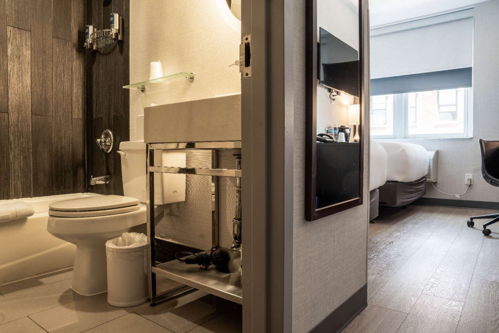 Hair dryer, towels