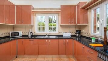 Shared fridge, microwave, highchair