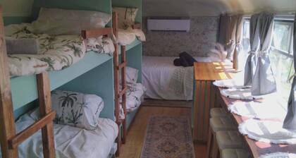 Vintage Bedford Bus Farm Glamping Under the Stars