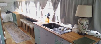 Vintage Bedford Bus Farm Glamping Under the Stars