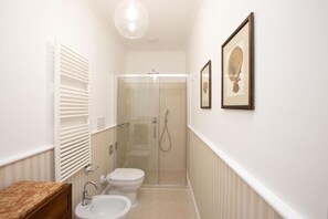 Dusche, Haartrockner, Bidet, Handtücher