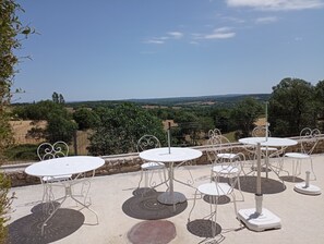 Outdoor dining - Stone House with Terrace, Garden, and Scenic Views (Séniergues)
