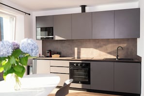 Microwave, oven, stovetop, toaster - DN ART ROYALE: Villa w/ Private Spa, Hot Tub & Stunning Lake Como View Terrace (Blevio)