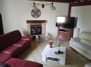 Fernseher, Kamin, DVD-Player, Tischtennisplatte