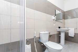 Ducha, secador de pelo y toallas
