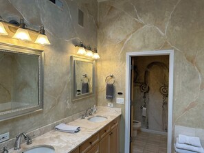 Shower, hair dryer, towels, soap - Spacious 7-bedroom house in gorgeous Lincoln Park Chicago with AC (Chicago)