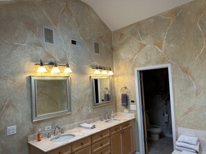 Shower, hair dryer, towels, soap - Spacious 7-bedroom house in gorgeous Lincoln Park Chicago with AC (Chicago)