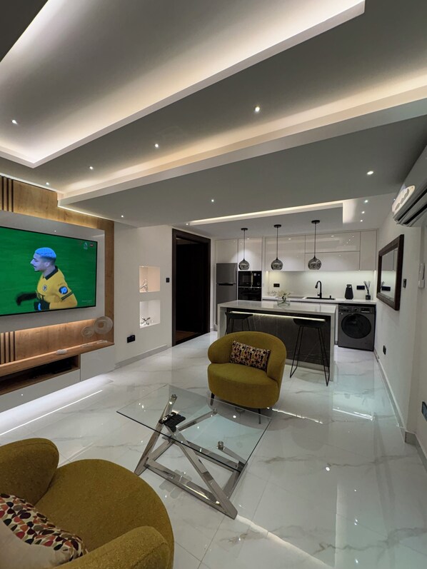 Luksus-lejlighed - 1 soveværelse - kæledyr tilladt - udsigt til gårdsplads | Interiør