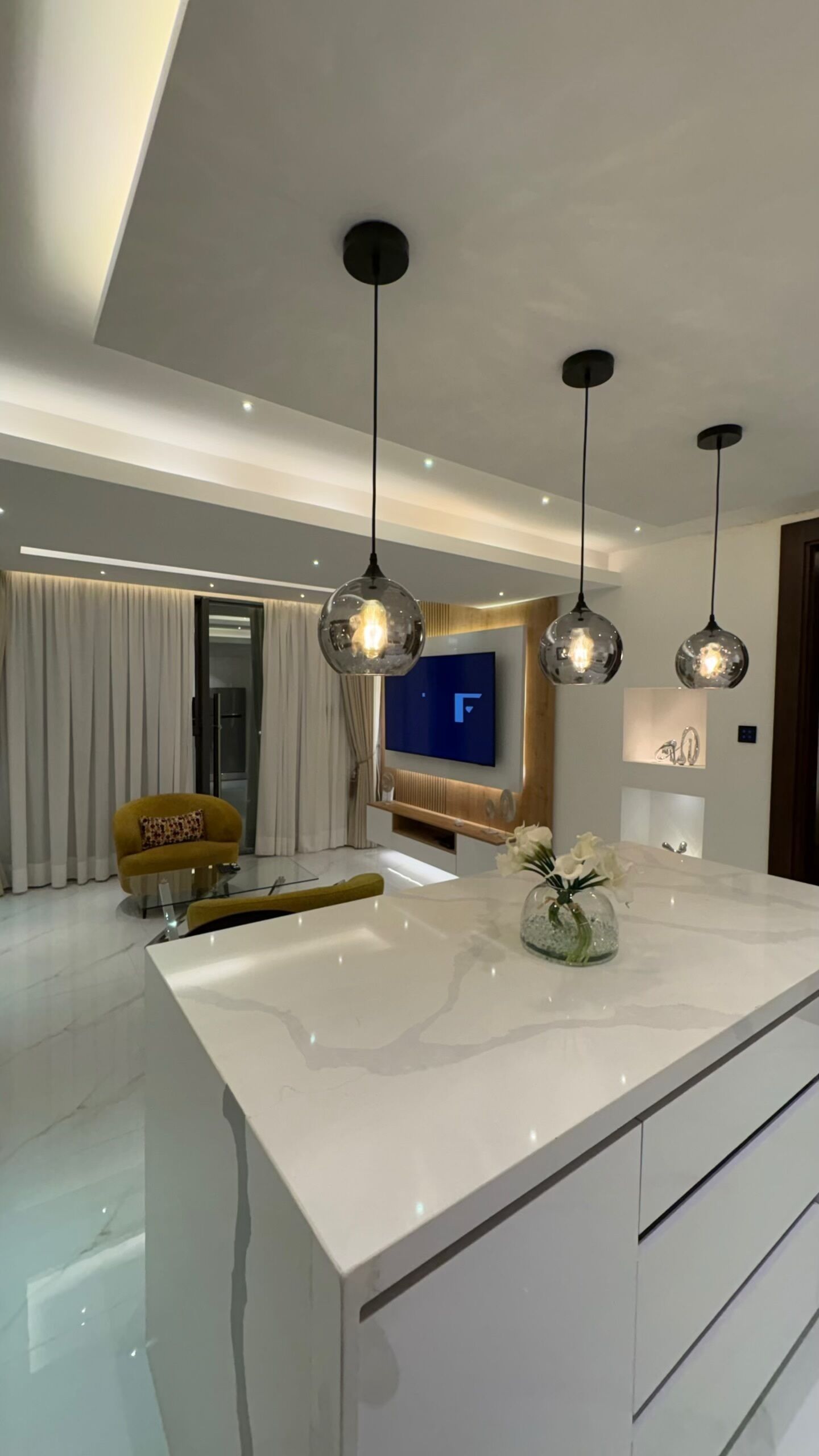 럭셔리 아파트, 침실 1개, 반려동물 동반 가능, 마당 전망 | 내부