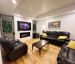 Televisión y chimenea 