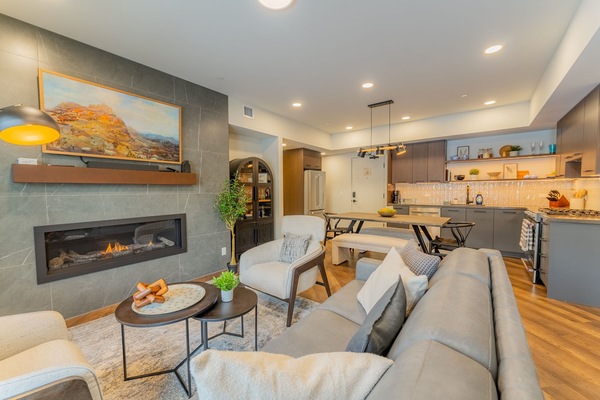 Gather in a modern living space with open design.