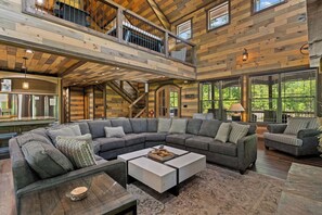 Smart TV, fireplace, foosball, stereo