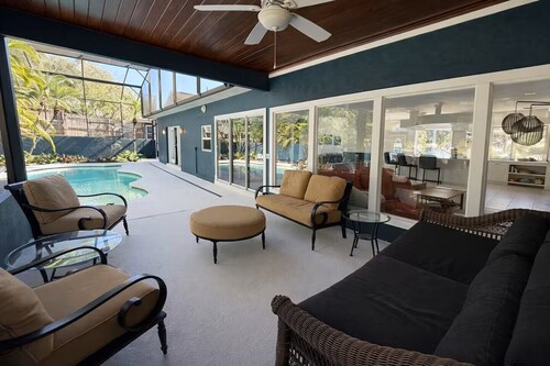 Lakeshore Sunset Home with Heated Pool & Beachfront