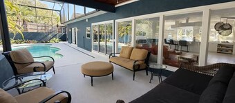 Lakeshore Sunset Home with Heated Pool & Beachfront