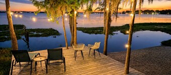 -Lakeshore Sunset Home with Heated Pool & Beachfront-