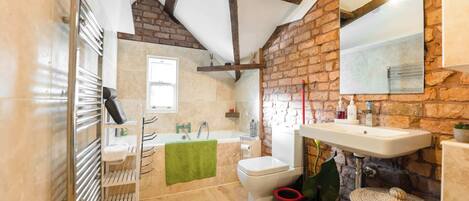 Shower, hair dryer, shampoo