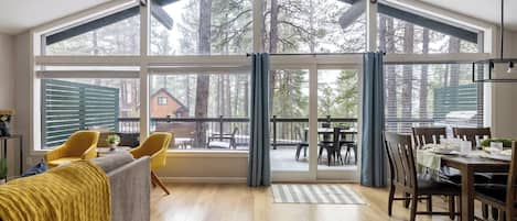 TV, fireplace, offices